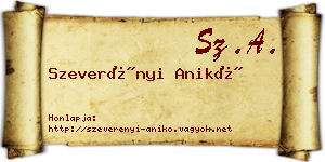 Szeverényi Anikó névjegykártya